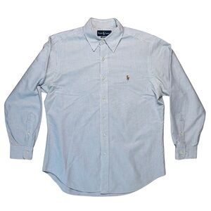 Ralph Lauren Classic Fit Light Blue Striped Button Down Shirt